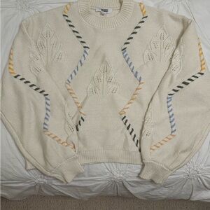 BB DAKOTA by Steve Madden Cream Sweater with Multicolor Accents